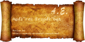 Agárdi Erzsébet névjegykártya